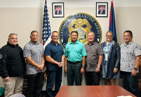 Congressman Moylan pictured with Guam CQA Director Ike Peredo & Team